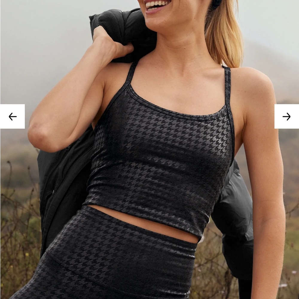 Beyond Yoga Houndstooth Racerback Cropped Tank